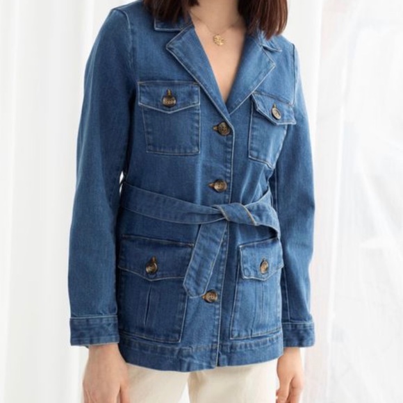 Belted denim wrap jacket Clearance